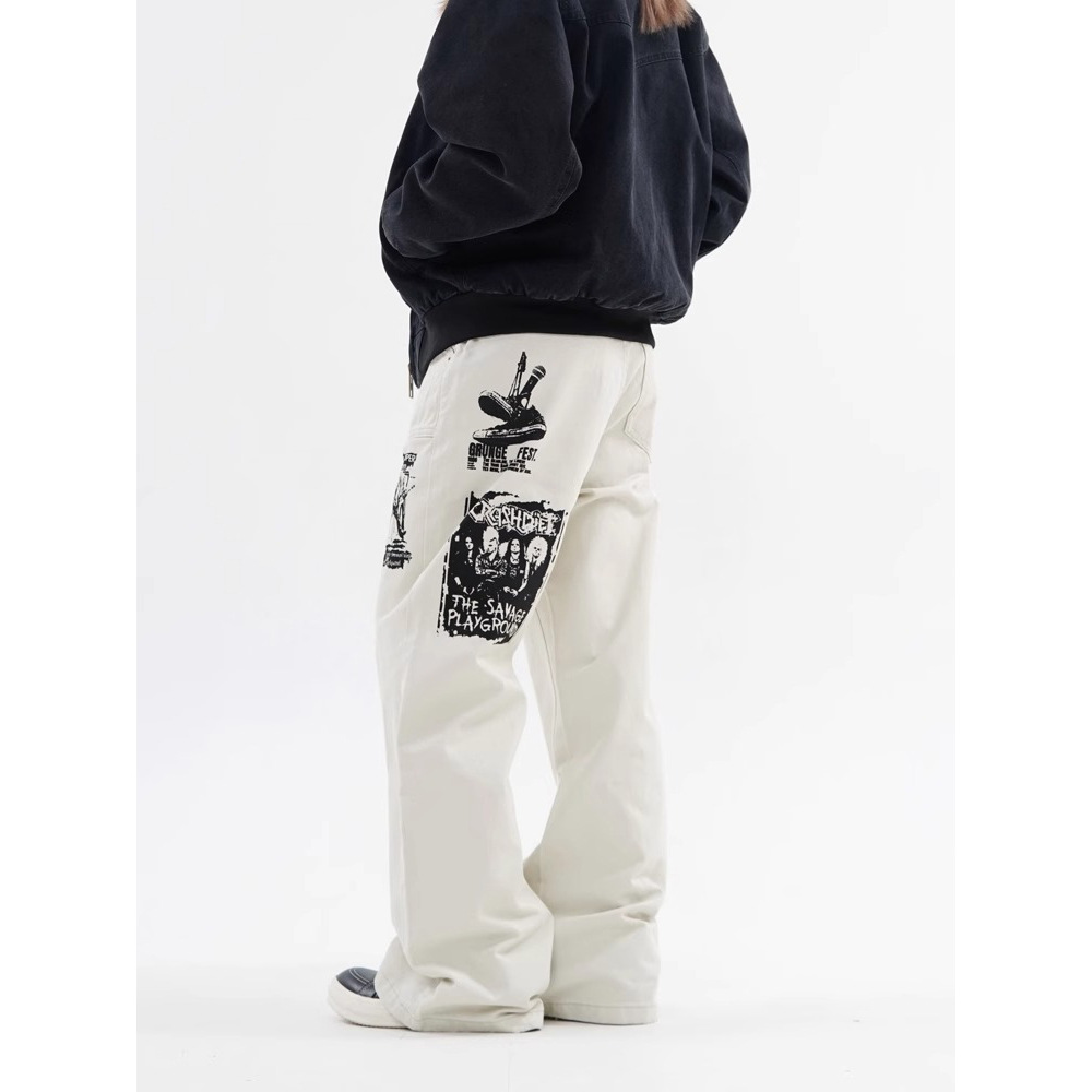 Men's Hip Hop Print Jeans 5