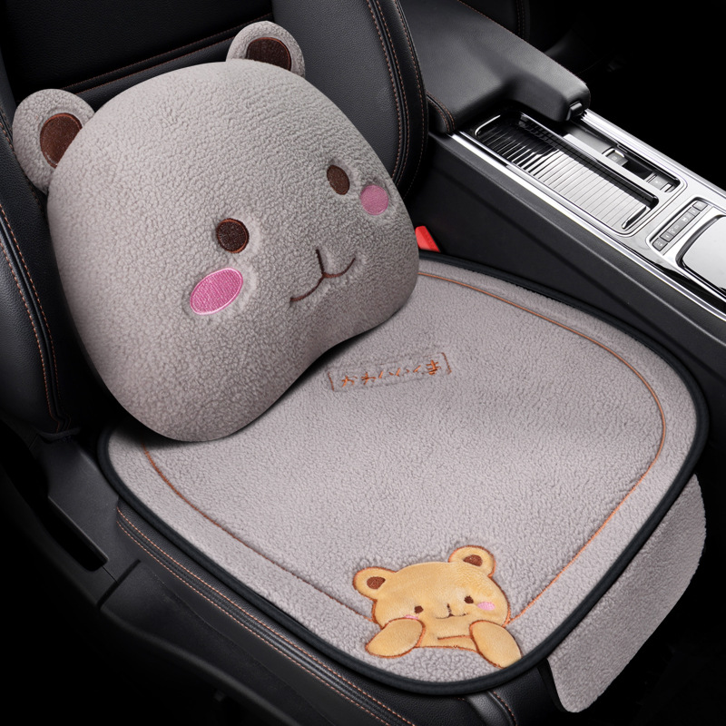 Car Cushion Winter Plush Three-piece Set 11