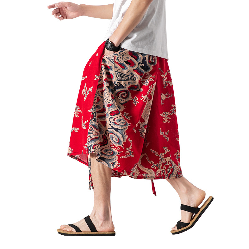 Men's Loose-Fit Elephant Flower Beach Pants 5