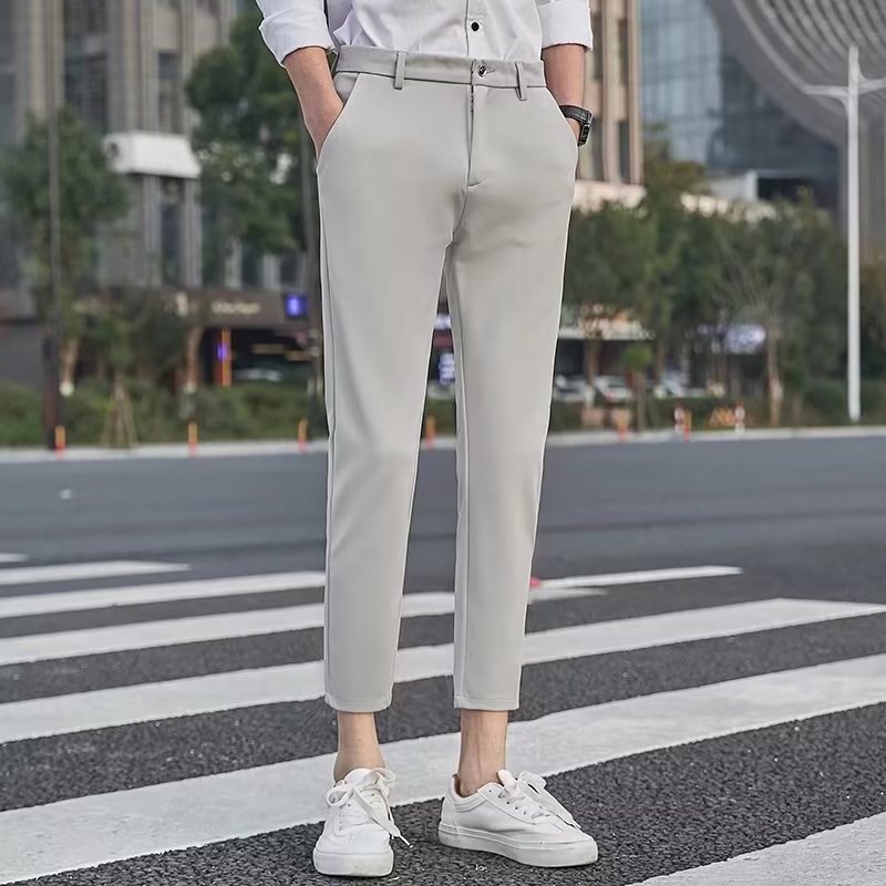 Men's Stylish Slim-Fit Cropped Trousers 4