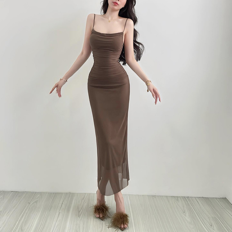 Women’s Slim-Fit Mesh Dress with Straps