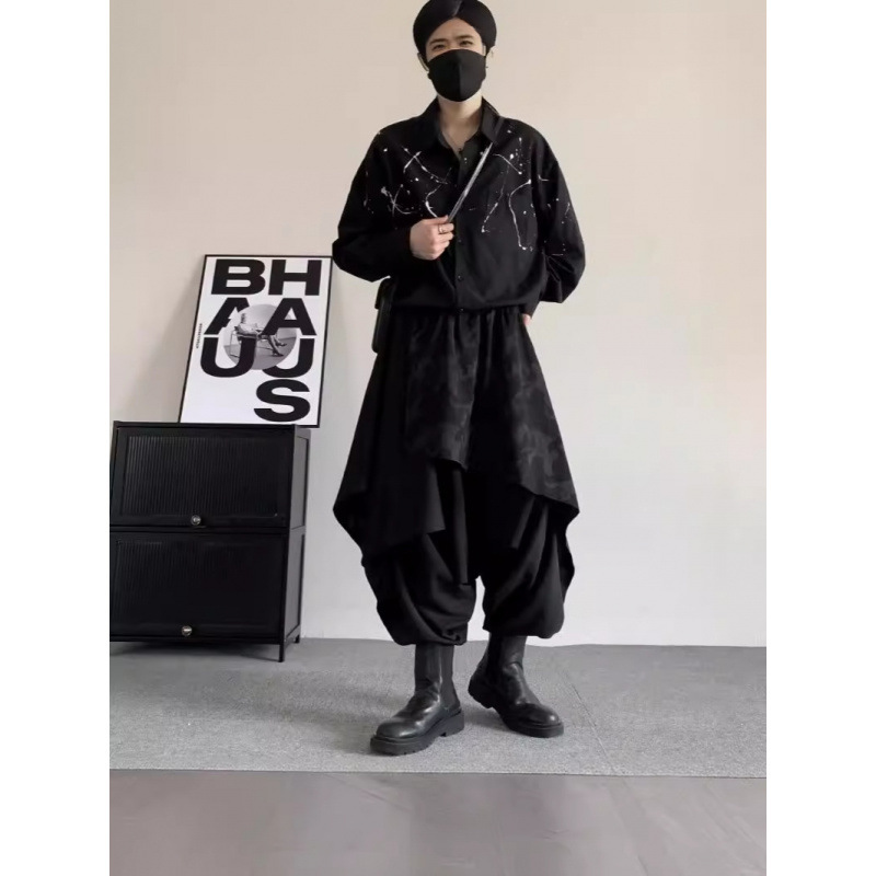 Plus-Size Irregular Culottes for Men 4