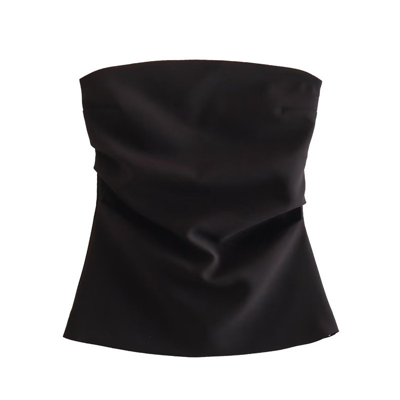 Off-Shoulder Pleated Waist Tube Top 8