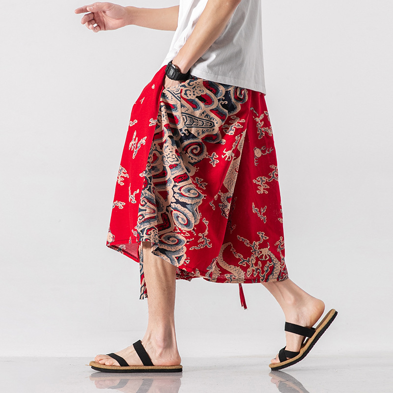 Men's Loose-Fit Elephant Flower Beach Pants 3