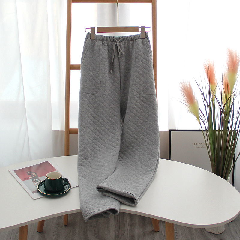 Thick Cotton Air-Layer Couple's Trousers