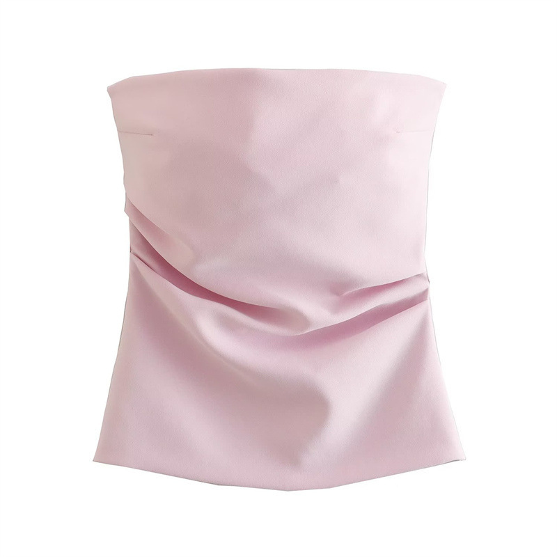 Off-Shoulder Pleated Waist Tube Top 4