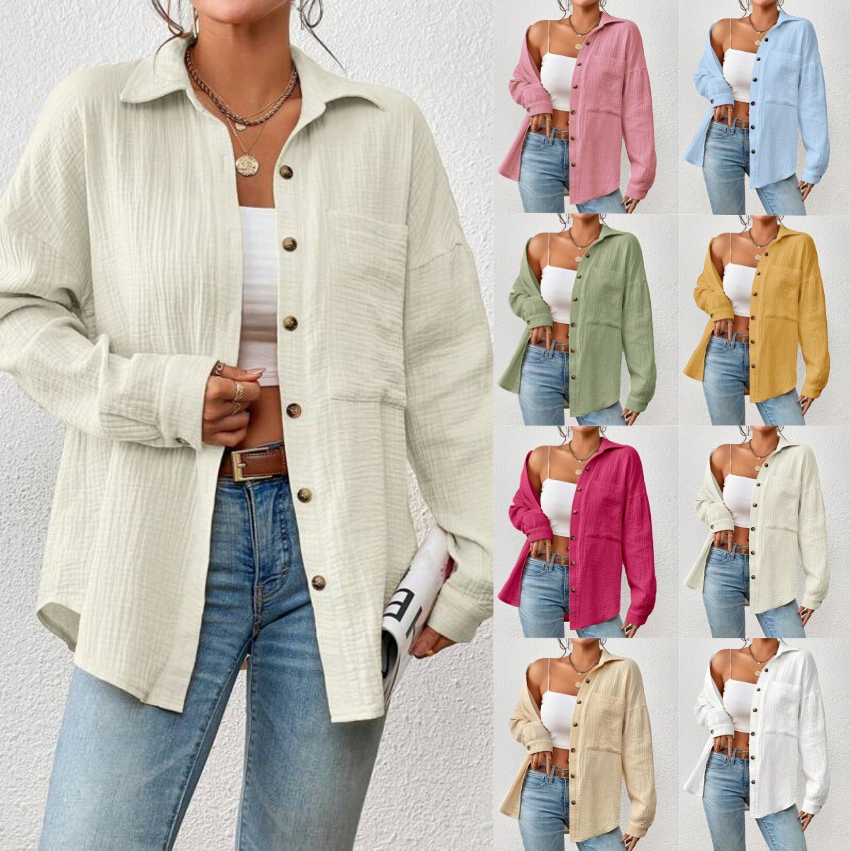 Women's Autumn Drop-Shoulder Blouse