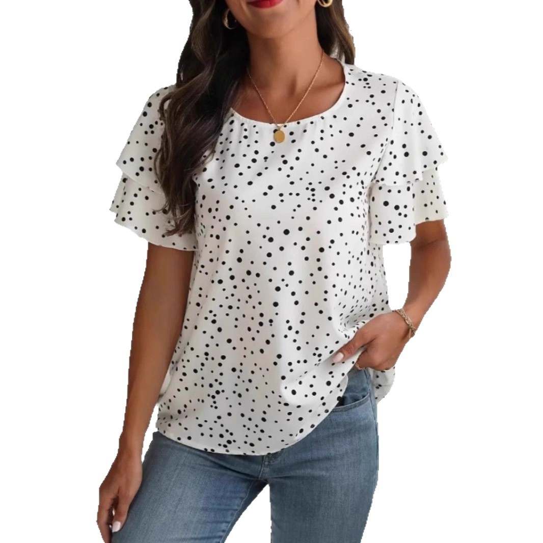 Polka Dot Print Short Sleeve Shirt 5