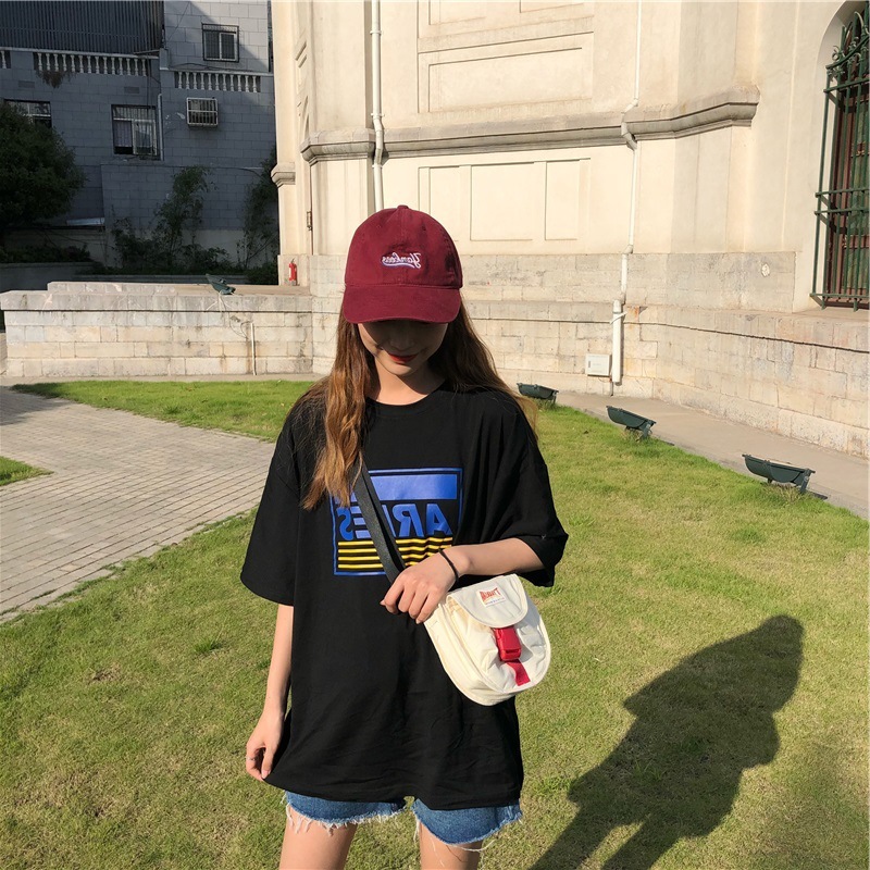 Loose Letter Print Short Sleeve T-Shirt 3