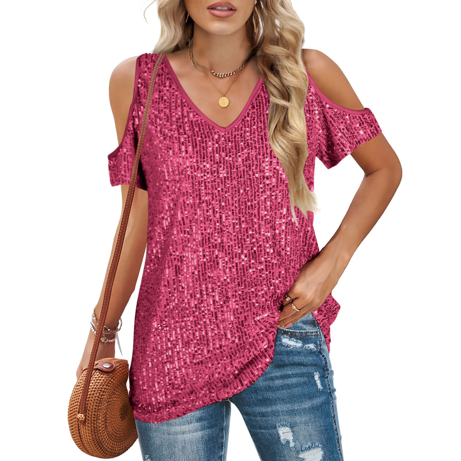 Women's Off-Shoulder Short Sleeve Top 8