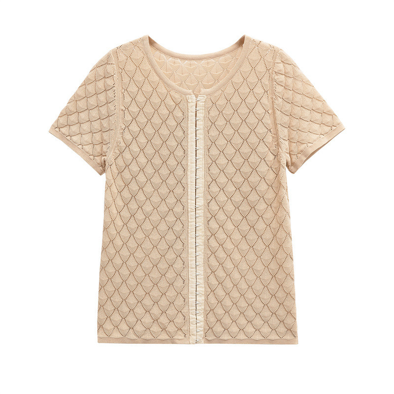 Textured Knit Short Sleeve T-Shirt 6