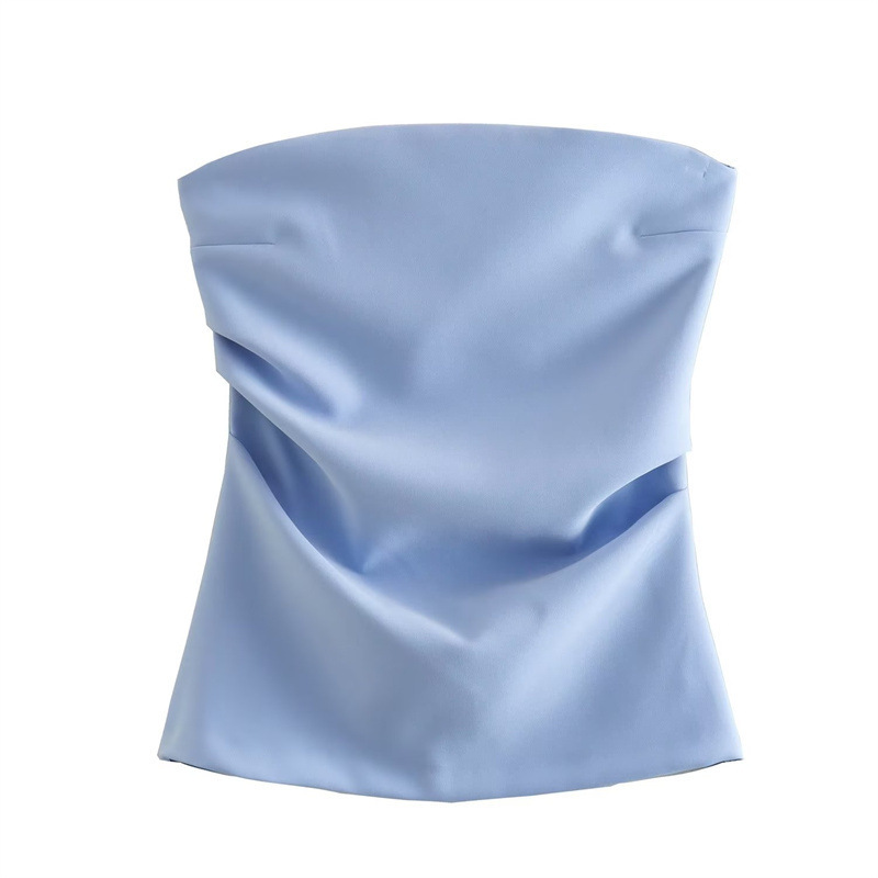 Off-Shoulder Pleated Waist Tube Top 6