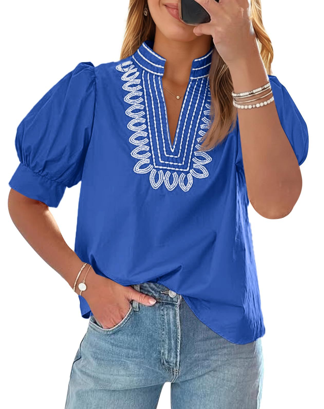 V-Neck Puff Sleeve Summer Top 10
