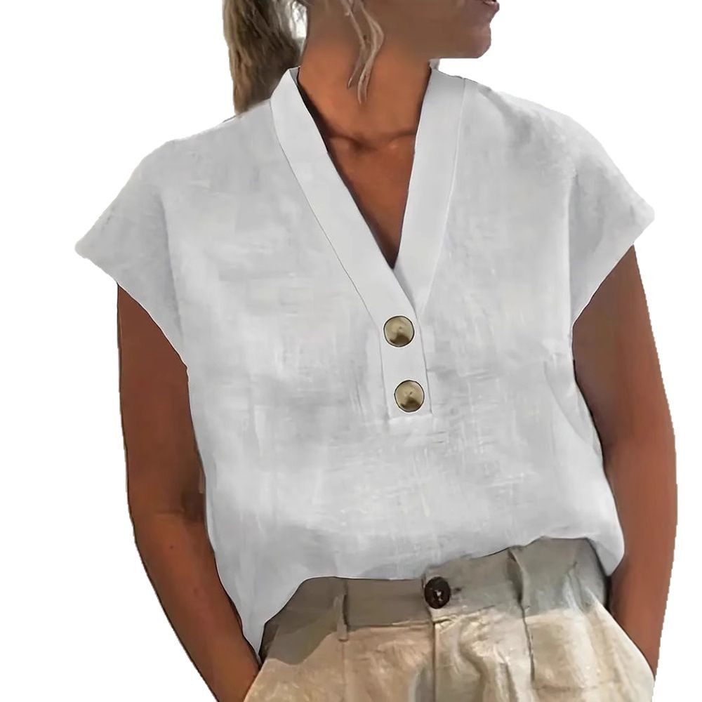 Women's Casual V-Neck Short Sleeve Top 5