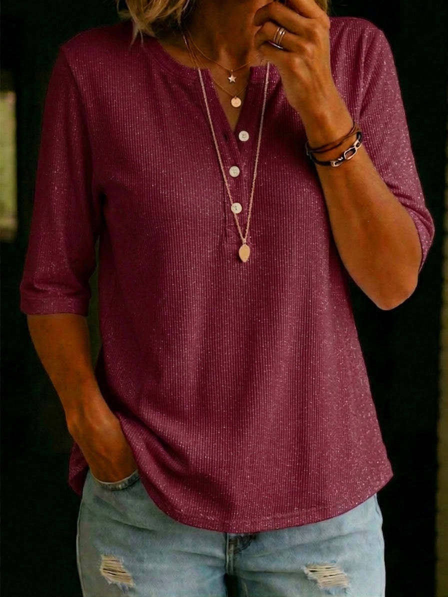 Women's Casual Loose-Fit Button-Up Top 8