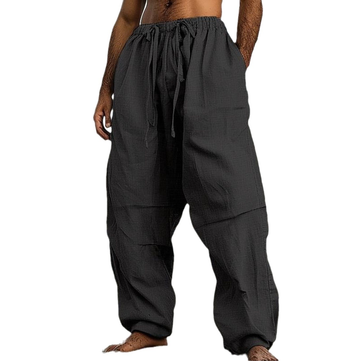 Comfortable Plain Color Beach Straight-Leg Pants 5