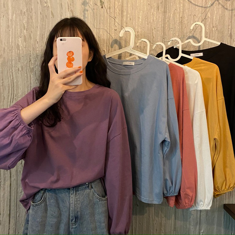 Women's Slimming Sweater with Lantern Sleeves