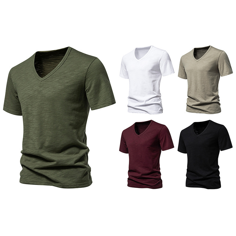 Men's Slub Cotton Elastic Breathable Base-Layer Shirt