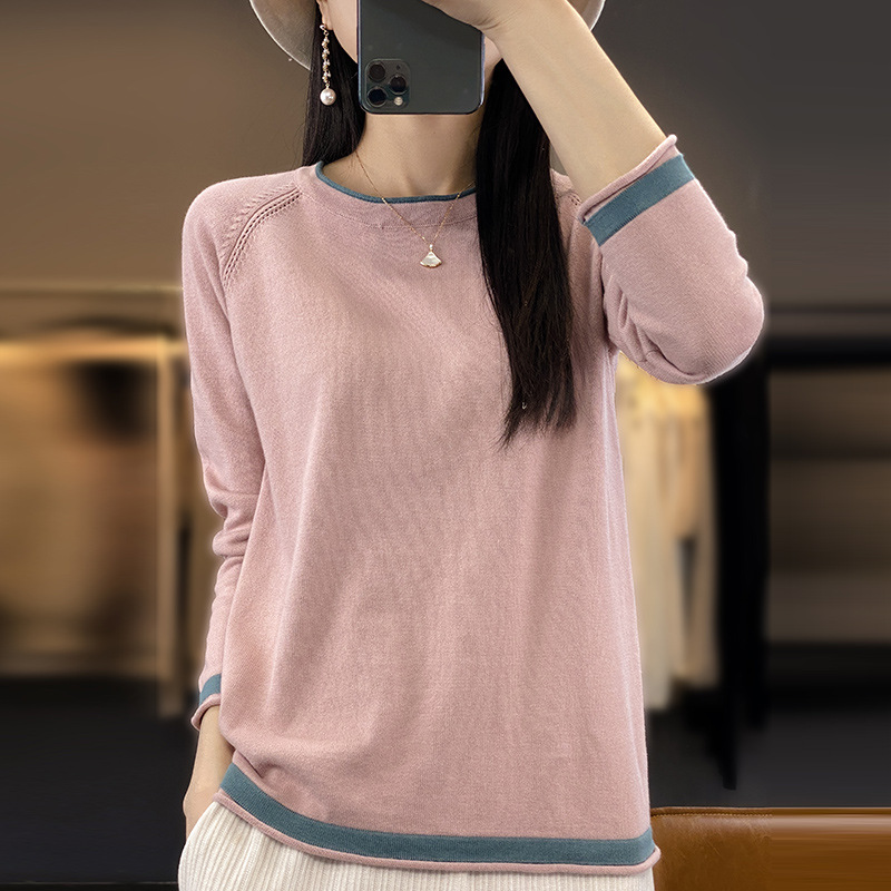 Women's Round-Neck Knitted Base-Layer Top