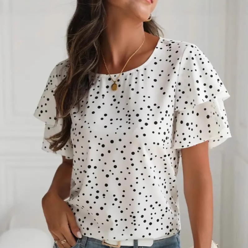 Polka Dot Print Short Sleeve Shirt 3