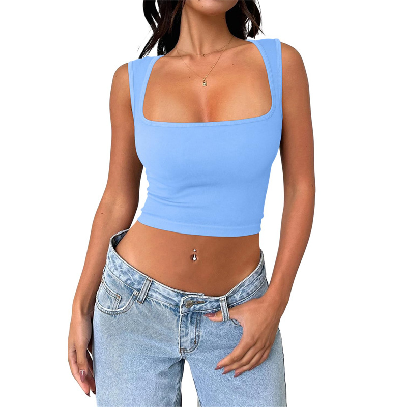 Seamless Square Collar Sleeveless Yoga Top 9