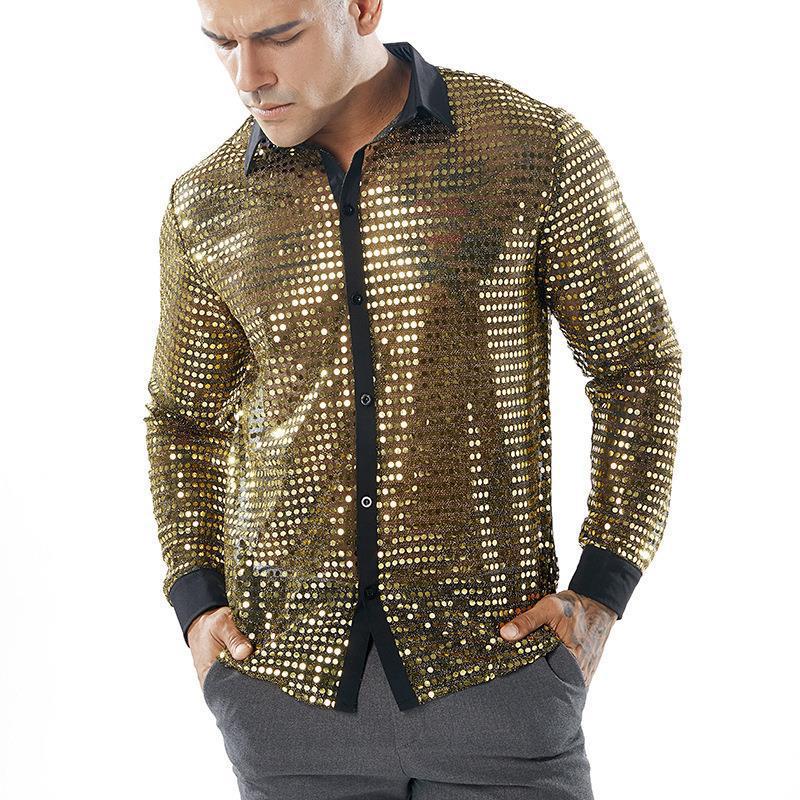 Men's Long-Sleeve Collared Scales Shirt