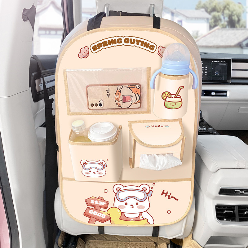 Car Seat Back Storage Bag Rear Seat Anti-kick Cushion Car Inner Anti-anti-dirt Mats 5