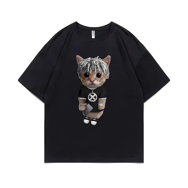 Sad Crying Cat Short Sleeve T-Shirt