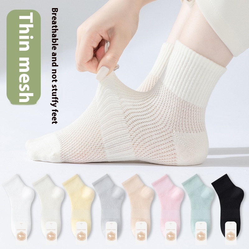 Pure Cotton Summer Mid-Calf Tight Socks