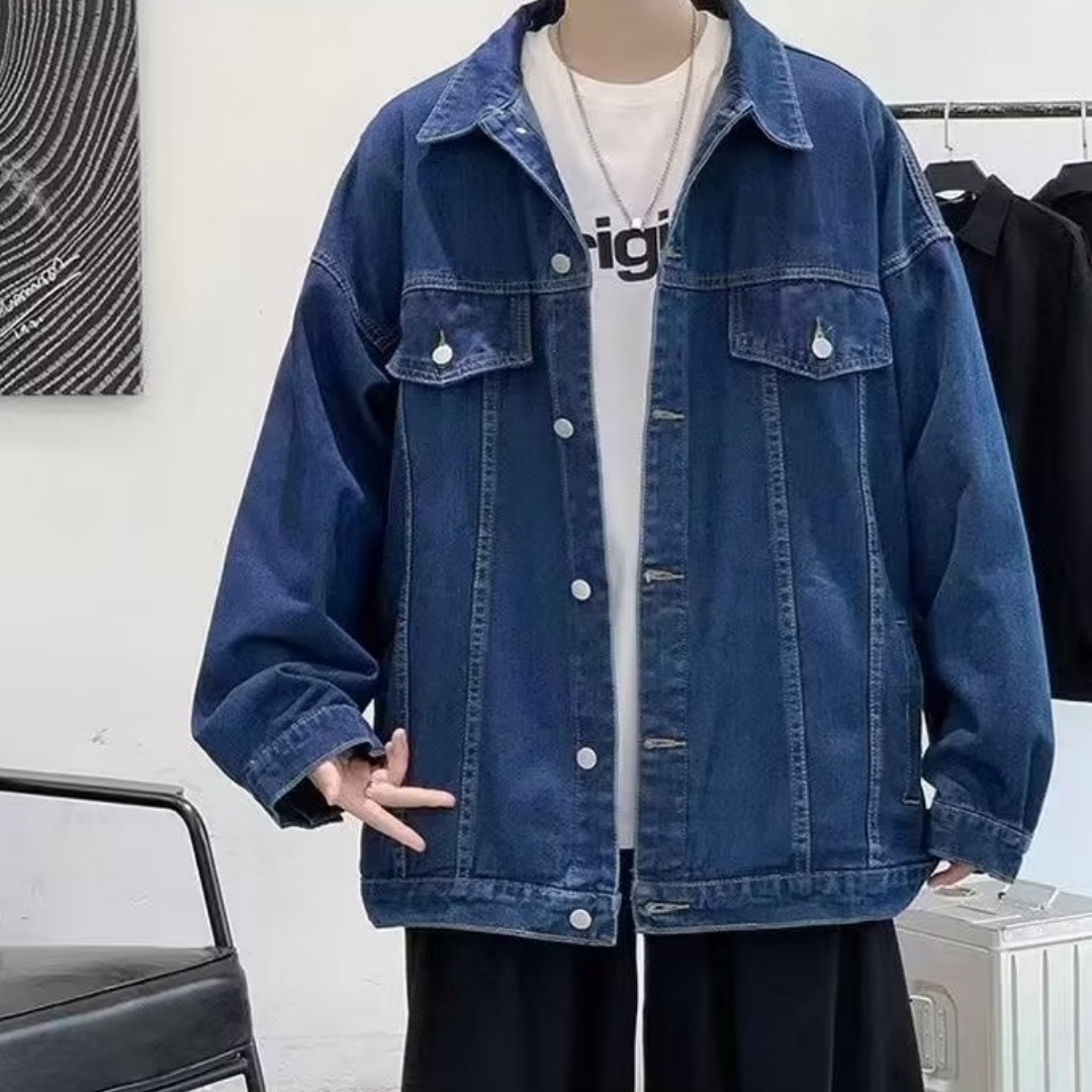 Loose-Fit Denim Jacket for Men
