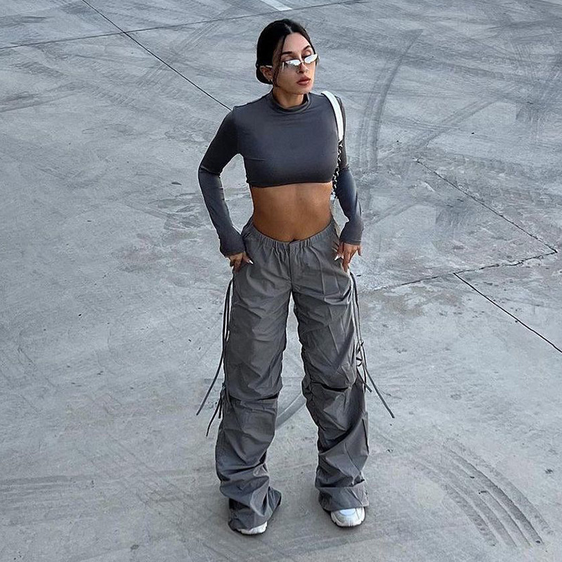 Women's Loose Wide-Leg Drawstring Trousers
