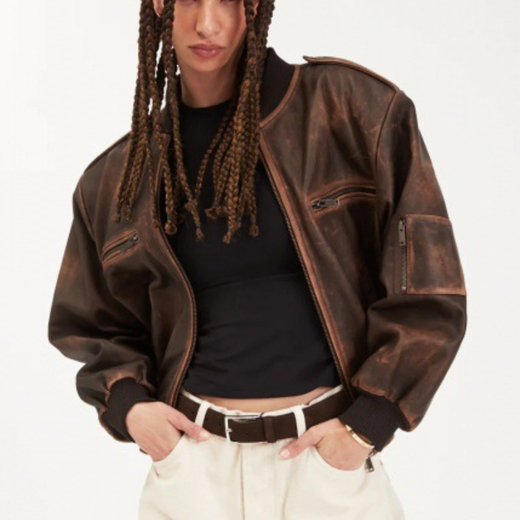 Women's Casual Faux Leather Streetwear Jacket
