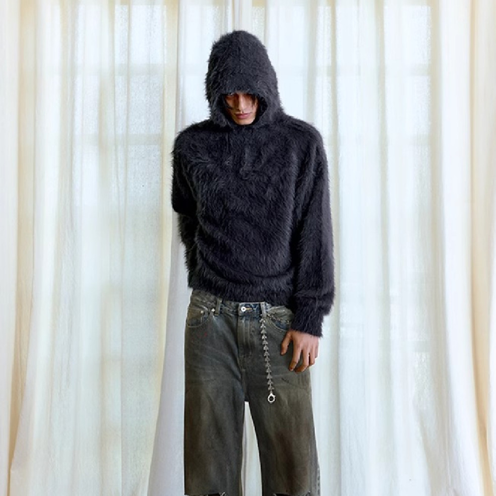 Fashion Men's Loose Plush Knitted Sweater