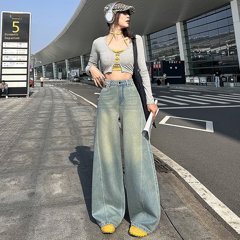 Women's American-Style Retro Wide-Leg Jeans