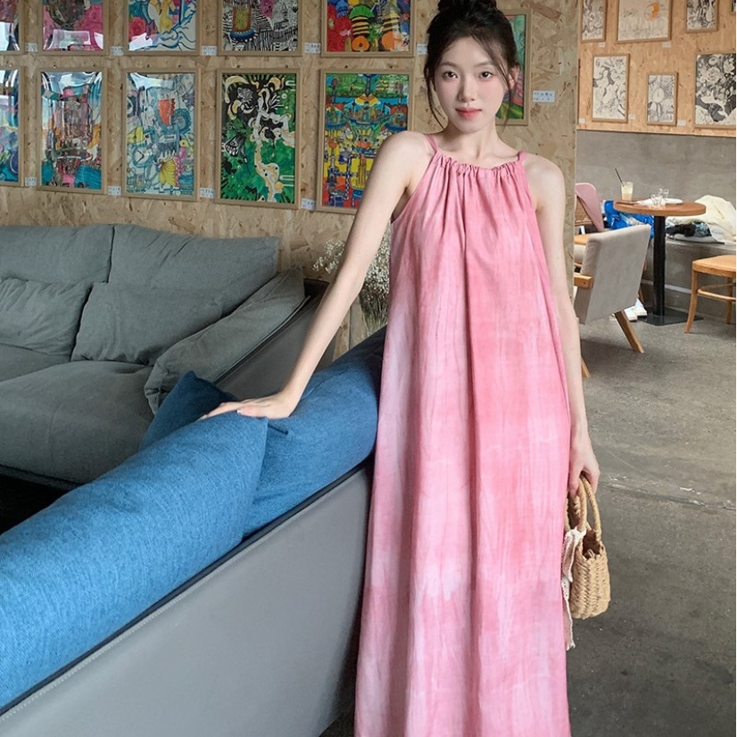 Women's Loose Vacation Beach Halter Dress