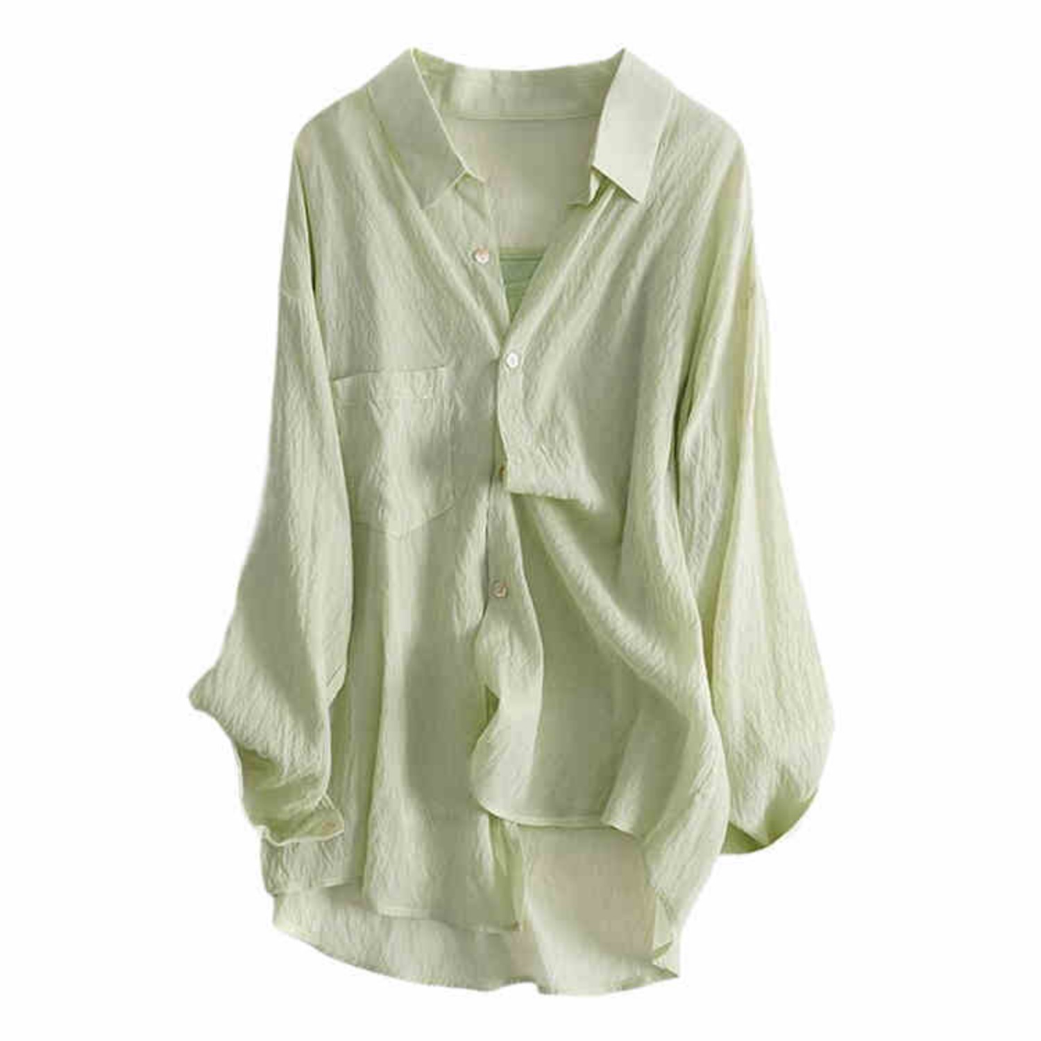 French-Style Slim-Fit Sunscreen Shirt