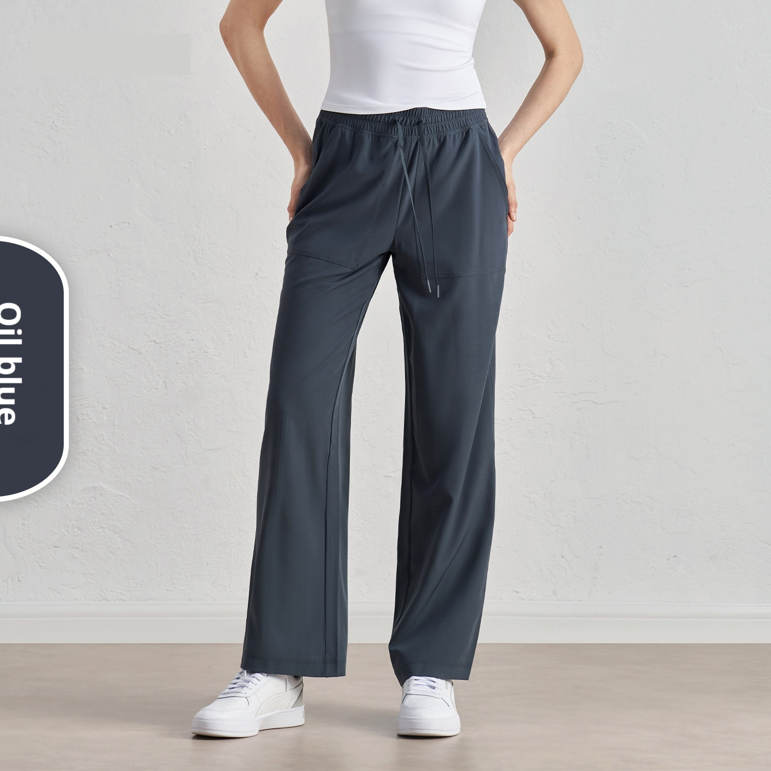 Pleated High-Waist Wide-Leg Trousers