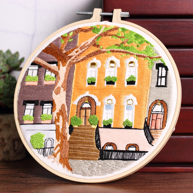 Handmade Embroidery Material Package Special Architectural Landscape Courtyard Chunsheng Kit 6